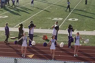 Les Cheerleaders lors d'un match de football américain.