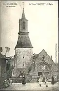 Taupont ː l'église du Vieux Bourg vers 1925 (carte postale Vasselier).