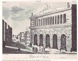 La façade du San Carlo en 1850.