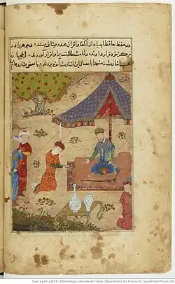 Ahmad Teküder recevant une ambassade.