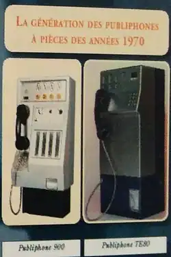 Publiphone des années 1970 et 1980 en France.