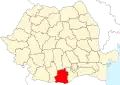 Map of Romania highlighting Teleorman County