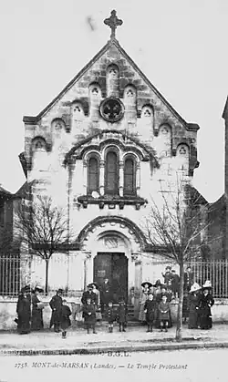 Carte postale ancienne du temple de Mont-de-Marsan