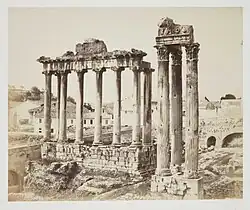 Les temples de Saturne et de Vespasien vers 1860.