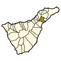 Localisation d'El Rosariodans l'île de Tenerife.