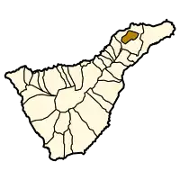 Localisation de Teguestedans l'île de Tenerife.