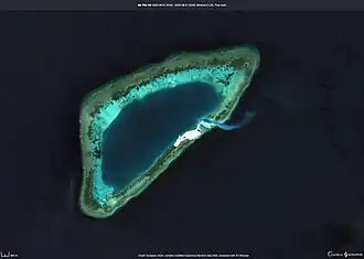 Image satellite du récif Tennent prise par Sentinel-2.