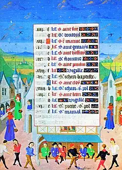Heures d'Adélaïde de Savoie. Mois de juin, f° 6v.
