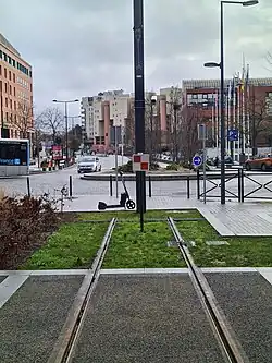 Extrémité de la ligne à Évry-Courcouronnes