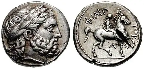 Tétradrachme à l'effigie de Zeus frappé sous Philippe II de Macédoine, v. 323-315 av. J.-C.