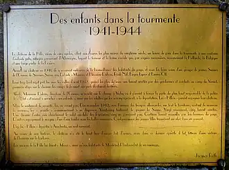 Texte Stèle des enfants du château de la Hille (Ariège)