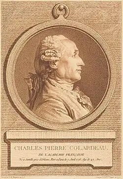 Charles-Pierre Colardeau par Thérèse-Éléonore Lingée, 1777.