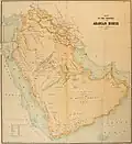 Carte de l'Arabie avec des légendes.