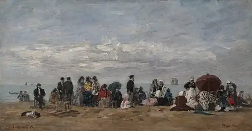 La Plage à Trouville, 1871Eugène Boudin