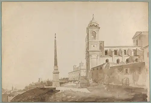 L’église de la Trinité et la villa Médicis, Rome