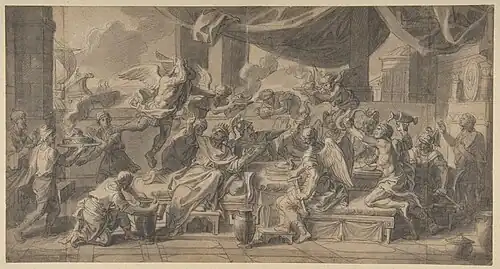 Les Harpies chassées de la table du roi Phineus par Zétès et Calaïs, François Verdier (1651–1730)