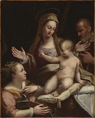 La Sainte Famille avec sainte Catherine d'Alexandrie, 1581 – Musée d'Art du comté de Los Angeles, Los Angeles.