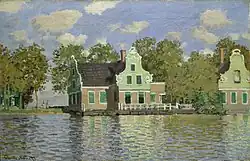 Maisons au bord de la Zaan, à Zaandam, Monet, 1871, Städel museum, Francfort sur le Main