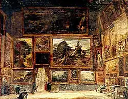 The Salon in 1831 with Théodore Géricault's The Raft of the Medusa, by Nicolas Sébastien Maillot&nbsp;[fr] (Louvre)