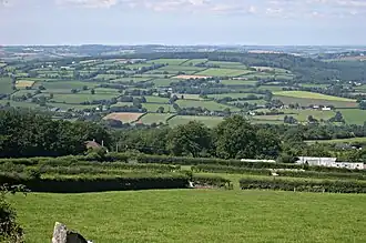 Vue depuis le versant nord de Hingston Down.