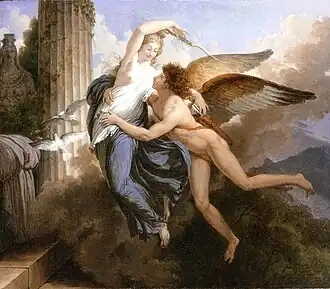 La Réunion d'Amour et Psyché, 1789-1792, huile sur panneau, 35&nbsp;×&nbsp;40&nbsp;cm, musée d'Art du comté de Los Angeles.