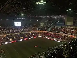 Le stade San Siro avant un match entre l'AC Milan et le SSC Napoli en décembre 2021.