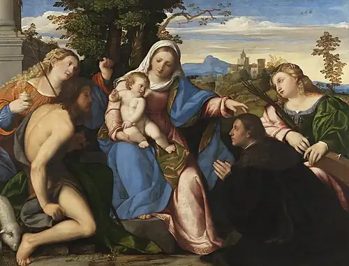 La Vierge à l'Enfant, Jean le Baptiste et un donateur (Francescoli ?), Musée Thyssen-Bornemisza.