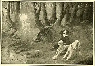 Conversion de saint Hubert de Liège, gravure de Robert Leighton, 1911.
