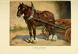 Tableau ayant comme sujet un cheval tirant une charrette.