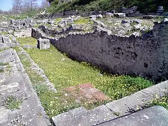 Vestige d'un bassin allongé