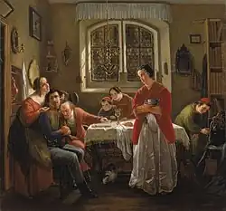 Le Retour du volontaire juif de la guerre de libération au sein de sa famille vivant selon l’antique tradition, 1833-1834.