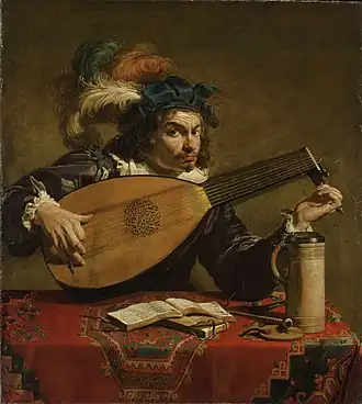 Le joueur de luth, Theodore Rombouts (1620)