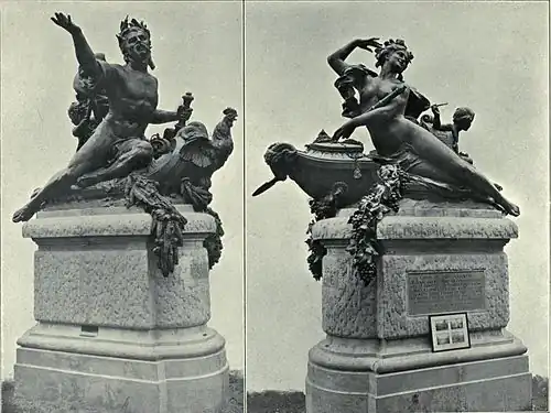 L'Escaut et La Seine (1907), bronze, Saint-Quentin, pont du canal (œuvres détruites en 1917).