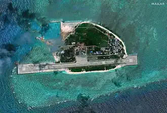 Image satellite de l'île Thitu.