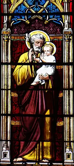 Vitrail du croisillon nord du transept : saint Joseph.