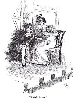 Gravure. Un couple est surpris à répéter une scène avec trop de chaleur