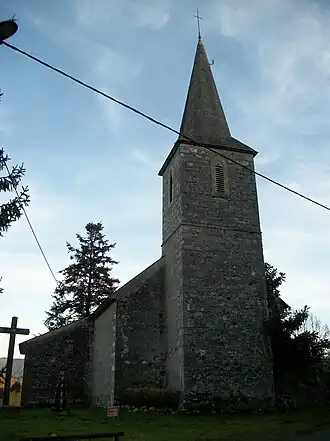Clocher de l'église Saint-Jean-Baptiste de Jaunac.
