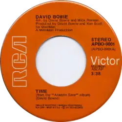 Description de l'image Time by David Bowie US vinyl single.png.