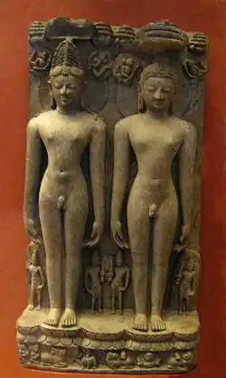 Sculpture Jain des deux tirthankaras Rishabhanatha et Mahavira, Orissa, Inde, XIe – XIIe&nbsp;siècle.