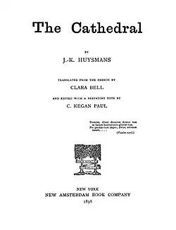 Première de couverture de La Cathédrale, édition américaine de 1898.