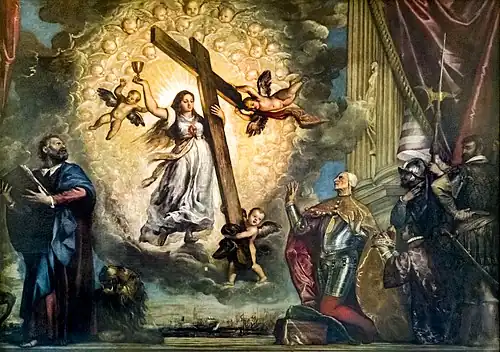 Le Doge Antonio Grimani à genoux devant la foiLe Tintoret