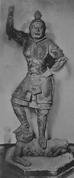 Zochoten (roi céleste) en terre séchée du Kaidan-in (VIIIe&nbsp;siècle).