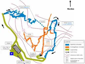 Plan général des grottes de Toirano.