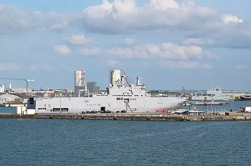 Le porte-hélicoptères amphibie Tonnerre (L9014) le 1er juin 2018.