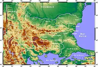carte : Géographie de la Bulgarie