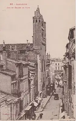 L'église du Taur au début du XXe&nbsp;siècle (carte postale, Éditions Labouche).