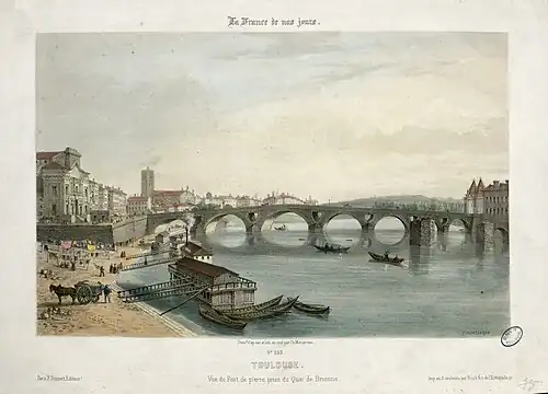 Toulouse - Vue du Pont de pierre prise du Quai de Brienne, Fonds Ancely