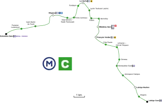 Voir la carte de la ligne.