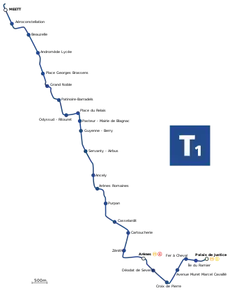 Voir la carte de la ligne.