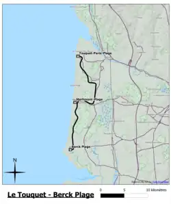 La ligne de Berck à Paris-Plage.